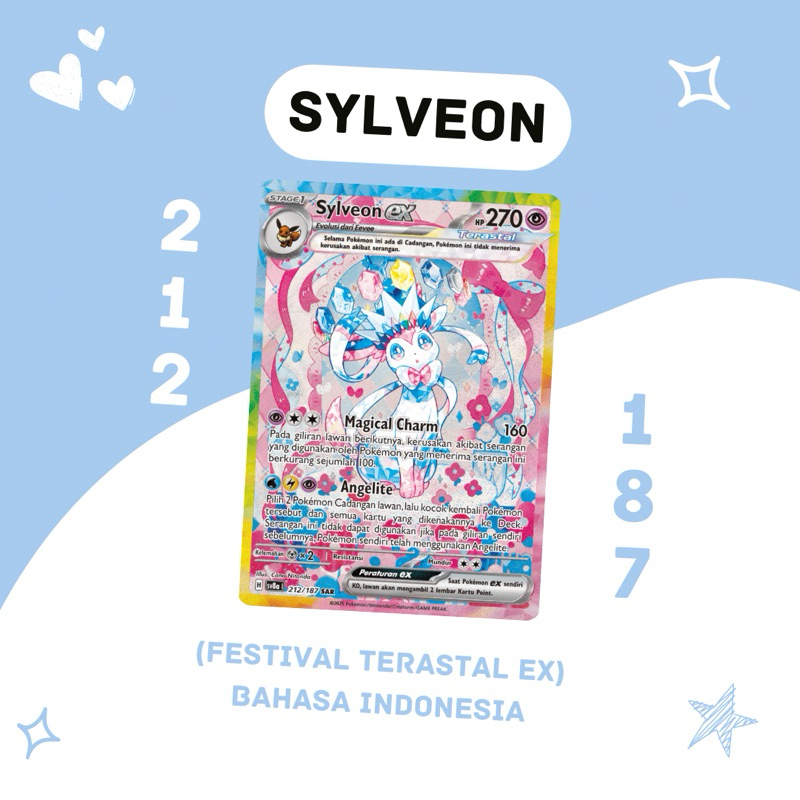 Sylveon EX SAR SV8A 212/187 Pokemon TCG Indonesia
