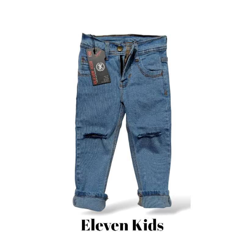 Celana Jeans Anak laki laki Celana Jeans Denim Panjang Warna Biru Tua Anak Perempuan Usia 6 bulan sa