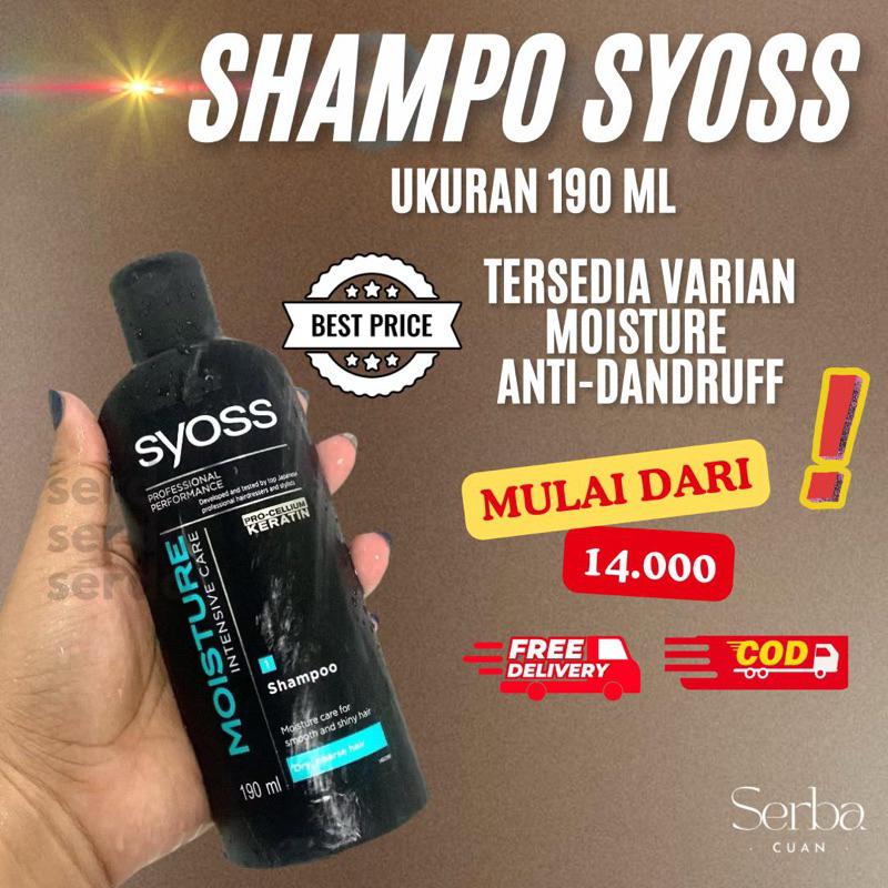 SHAMPO SALON SYOSS ANTI KETOMBE DAN ANTI LEPEK MELEMBABKAN KILAU SETIAP HARI