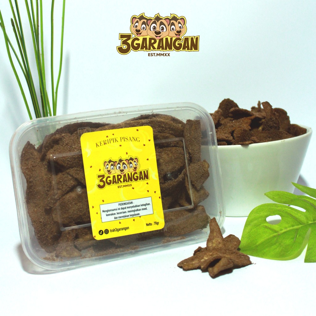 

70 gram Keripik Pisang Coklat Kepok 3 garangan