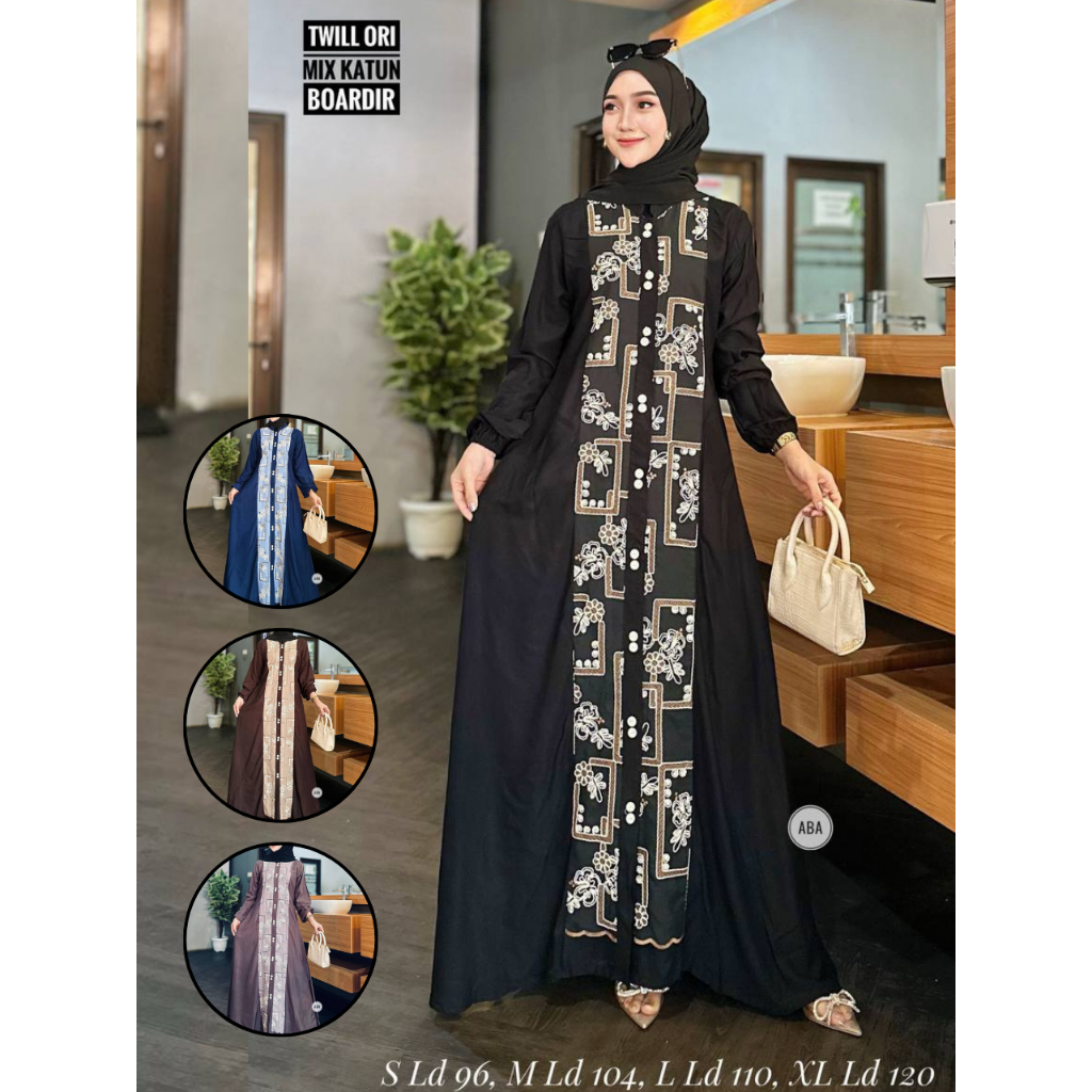 Cuci Gudang Gamis Polos Twill Ori Gamis Busui Gamis Kancing Gamis Polos Premium Fashion Muslim