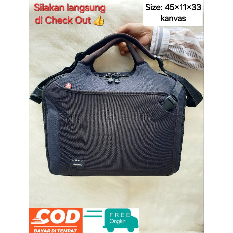 Crumpler Tas Laptop Selempang Pria Wanita Kerja Kanvas