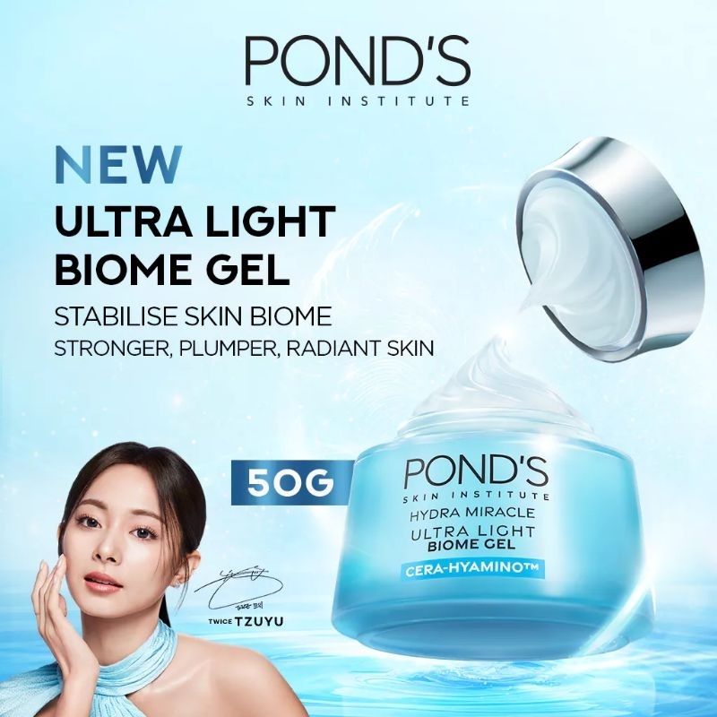 PONDS HYDRA MIRACLE ULTRA LIGHT BIOME GEL - HYDRATING MOISTURIZER GEL 50GR