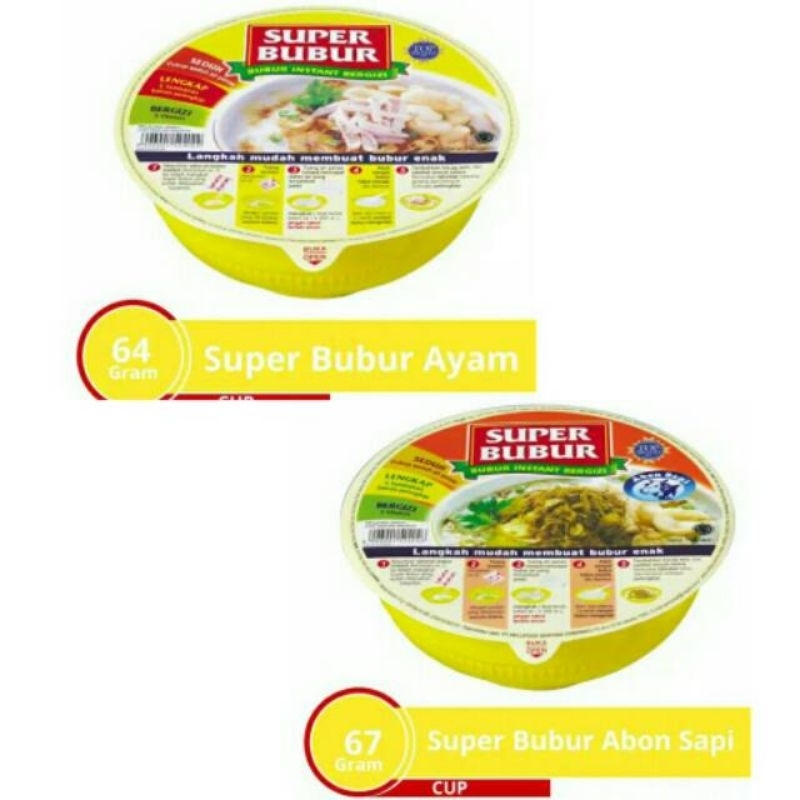 

Super Bubur instan cup 67g