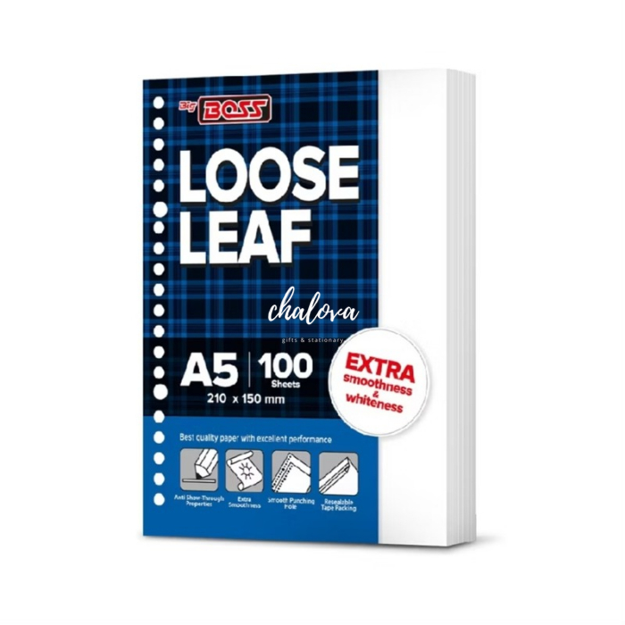 

[DUS] LOOSE LEAF BIG BOSS POLOS A5-100 PUTIH ISI 25 PAK / KERTAS BINDER / ISI BINDER