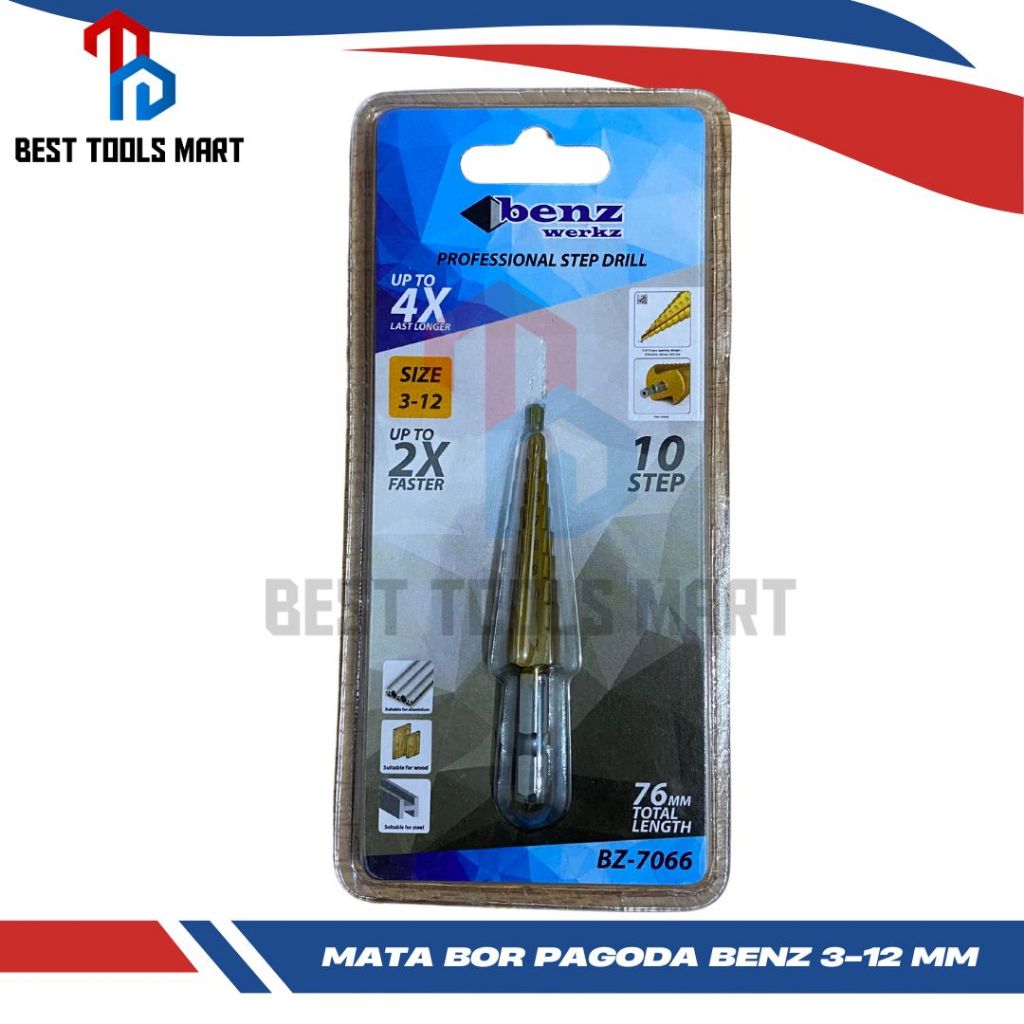 Mata bor besi pagoda 3-12mm Benz step drill titanium coated mata bor mata bor pagoda benz step drill