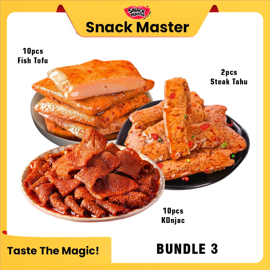 

Snack Master - [Bundle 3] 10pcs Fish Tofu Konjac 10gr 2pcs Steak Tofu Makanan Ringan Cemilan Pedas Snack