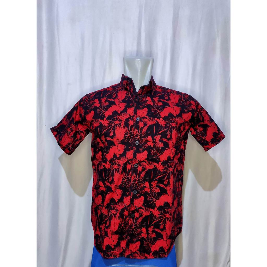 Kemeja Lengan Pendek Merah S135 Pria