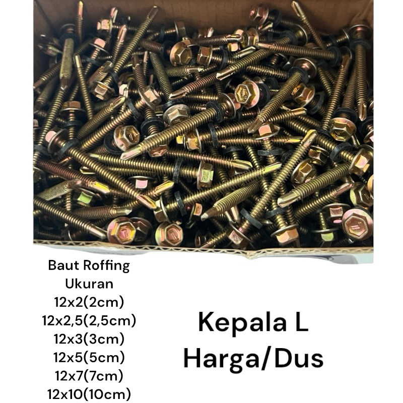 KODE L BAUT ROFFING 2CM 2,5CM 3CM 5CM 6VM 7CM 10CM / SEKRUP ROFING / BAUT RUPING BAU BAJA RINGAN /