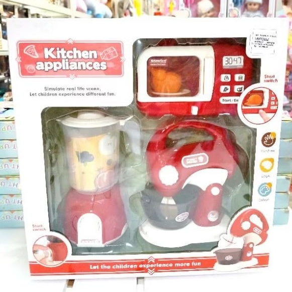 mainan anak masak masakan koki chef kitchen appliance peralatan dapur blender blander mixer microwav