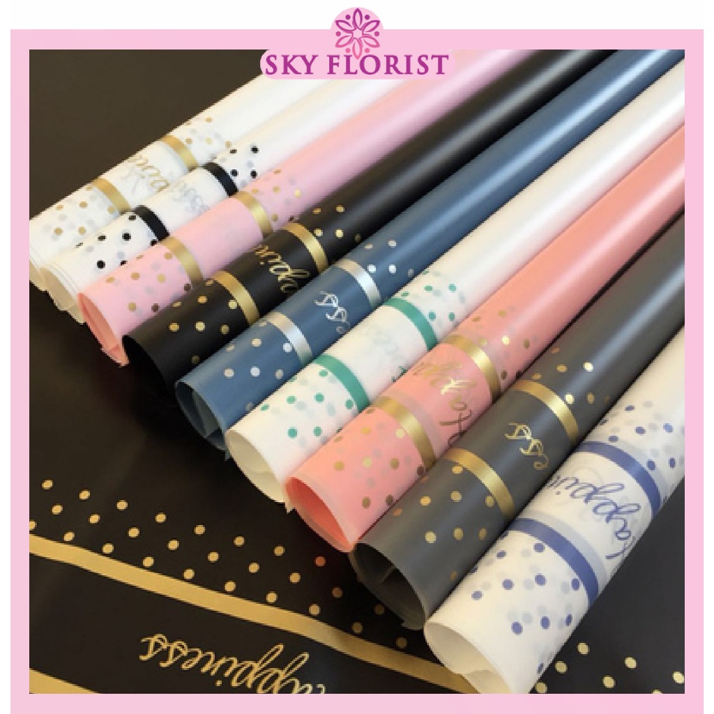 

20 Lembar Kertas Buket Bunga Kertas Cellophane Buket Kertas Bunga Paper Flower Wrapping Happiness KB6077
