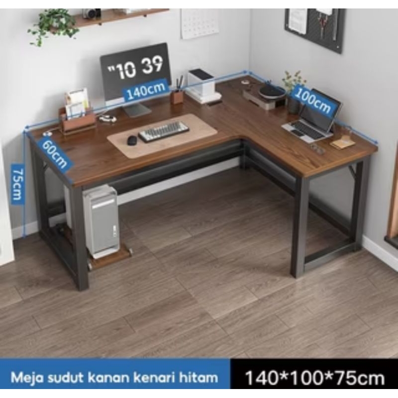 meja kantor/meja gaming/meja leter L serat karbon