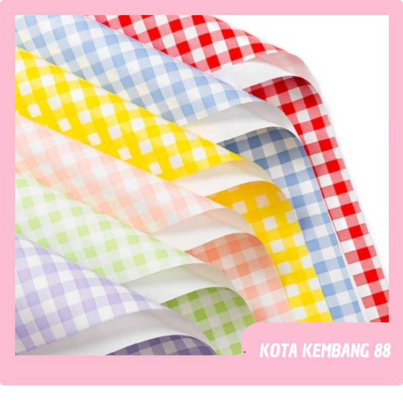 

Kertas Buket Bunga Motif Kotak Kotak Flower Wrapping Paper Square Pattern Motif Kotak KB096