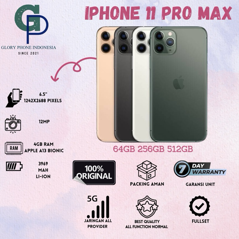 ip 11 Pro Max 64GB 256GB 512GB Fullset