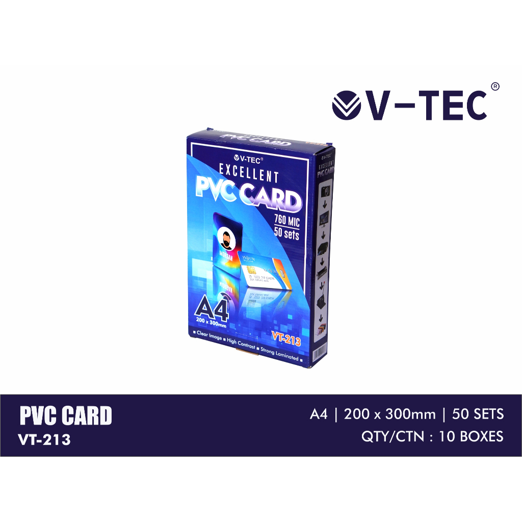 

KERTAS ID CARD PVC ID CARD PUTIH V-TEC VT 213 - A4