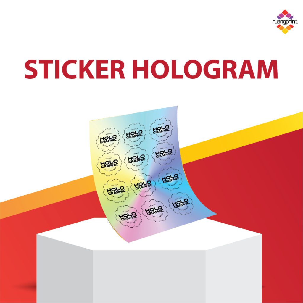 

Cetak Stiker Hologram / Label Sticker Hologram A3+ (print & cut) / stiker label makanan / stiker kemasan / stiker label nama / stiker botol