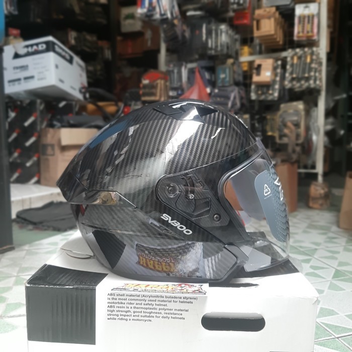 Helm Half Face RSV SV300 Carbon Glossy Double Visor