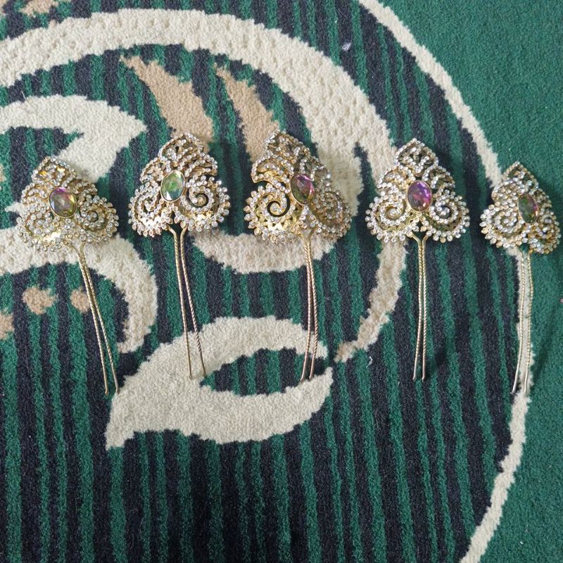 perhiasan pengantin mentul waru solo putri paes ageng 5 pcs ❤️ preloved ❤️