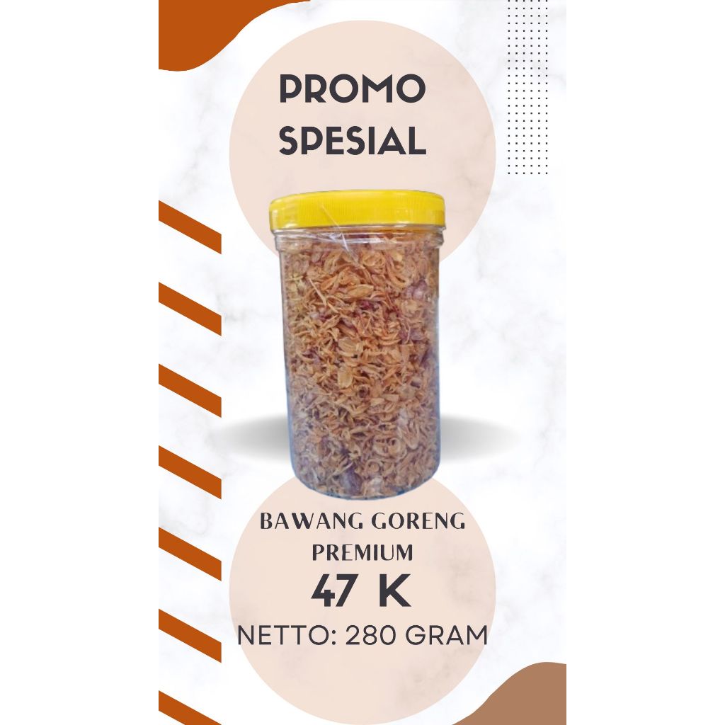 

Bawang Goreng Asli premium, original 280gr