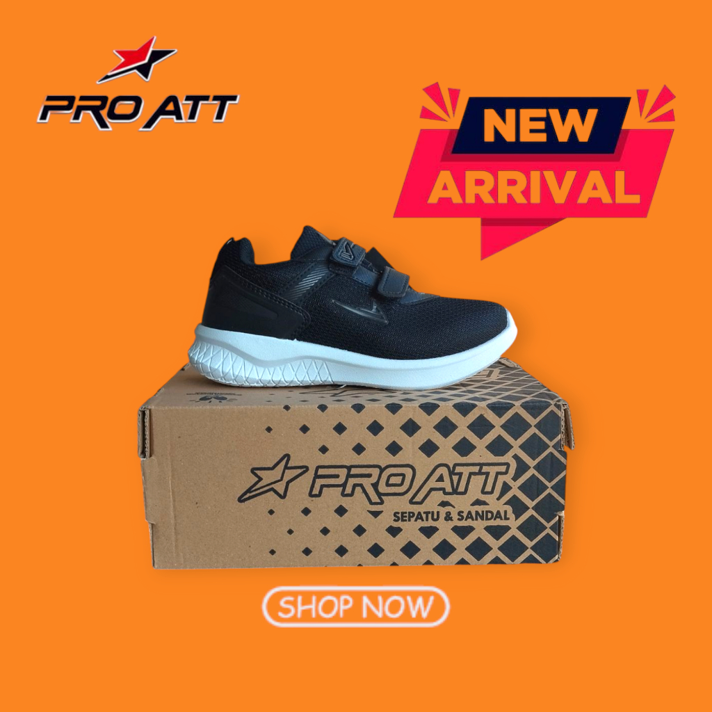 Sepatu Pro ATT PC 950 Hitam-Putih Perekat/Kreket  31-34 Unisex/Sneakers/Sepatu Sekolah