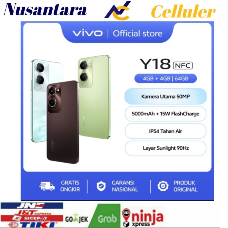 HP VIVO Y18 NFC RAM 4/64 GB | 4/128 GB - Vivo Y18 4/64 | 4/128 GB - Garansi Resmi