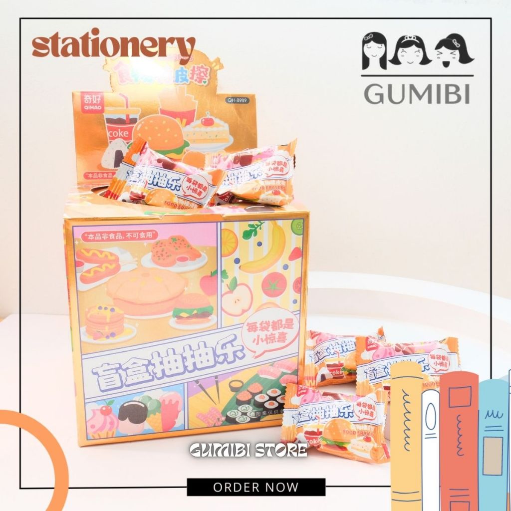 

PENGHAPUS MISTERI BOX SNACK FOOD PENGHAPUS PENSIL KARAKTER SNACK MAKANAN LUCU TERMURAH