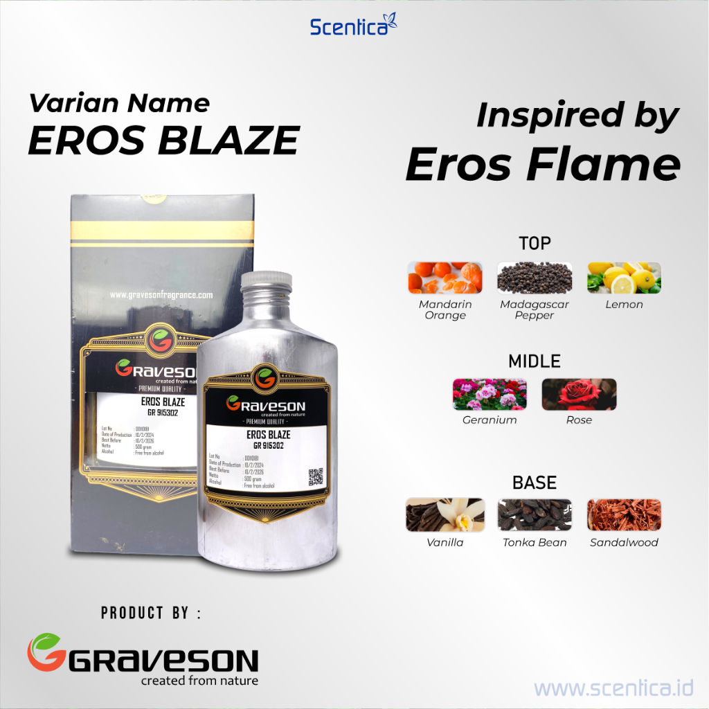 EROS BLAZE INSPIRED BY VERSCAE EROS FLAME BIBIT PARFUM GRAVESON KEMASAN SEGEL 500GR