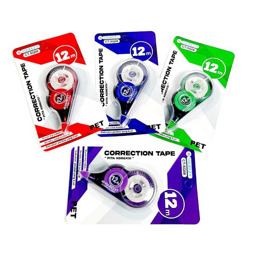 

Harga Grosir (1pcs ) Correction Tape Pita CT-SQ08 12M SQUEEZY