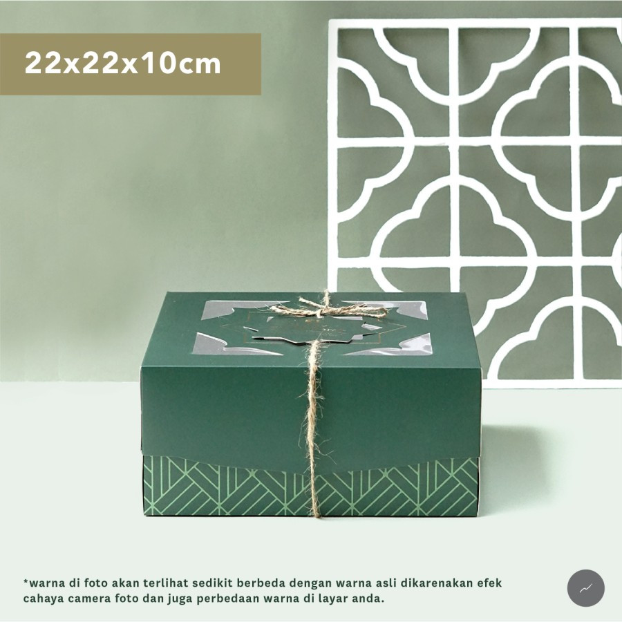 

10 pcs dus kue idul fitri cake box lebaran eid mubarak ukuran 22 x 22 x 10 cm forrest packaging hampers