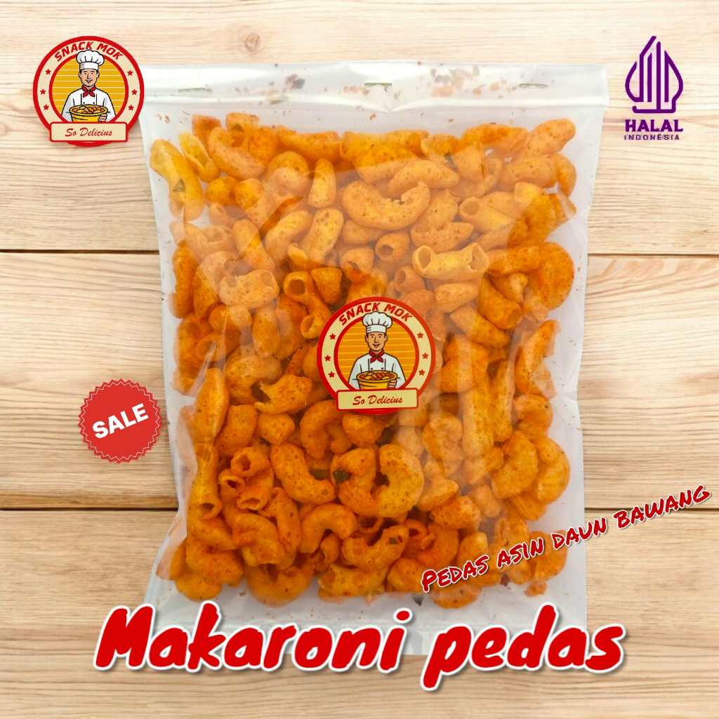 

Makaroni Pedas Asin Daun Bawang 50gram 500gram 1kg 2kg