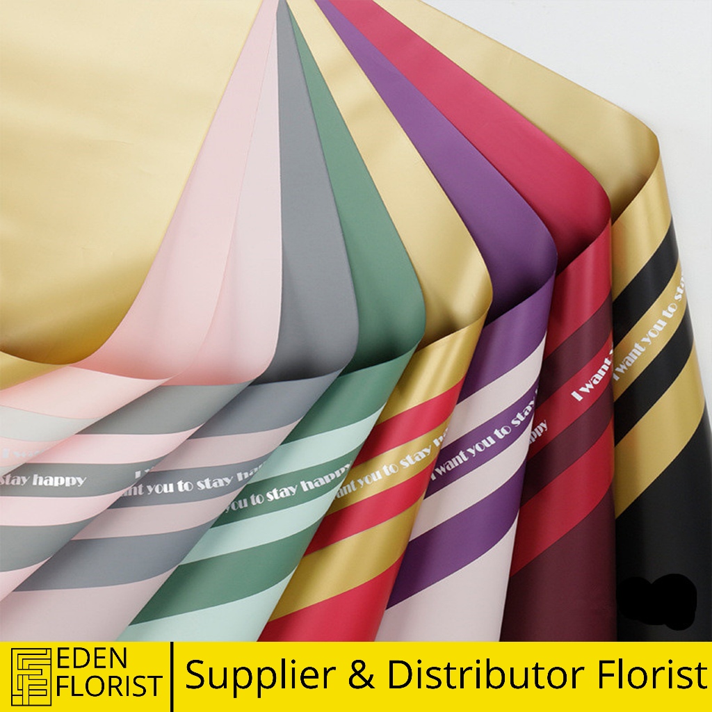 EdenFlorist Kertas Buket Bunga Pattern Flower Wrapping Paper Cellophane COD KB6056
