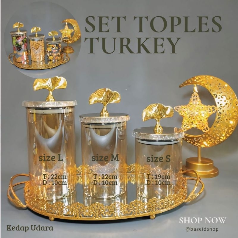 TERMURAH || TOPLES SET TURKEY / TOPLES KACA LEBARAN / TOPLES KEDAP UDARA / TOPLES AESTHETIC LEBARAN