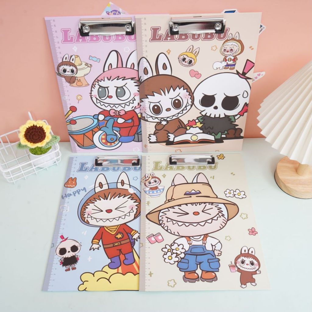 

papan ujian labubu Buku Tulis Aesthetic Notebook Karakter Labubu Lucu Buku Catatan Sekolah Buku Tulis Kertas ATK Papan Jalan Ujian A4