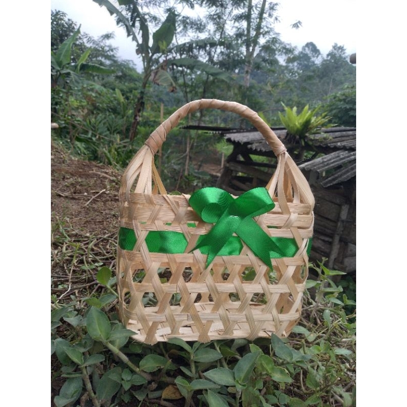 TAS HAMPERS KERANJANG PAKAI PITA 25x10x25