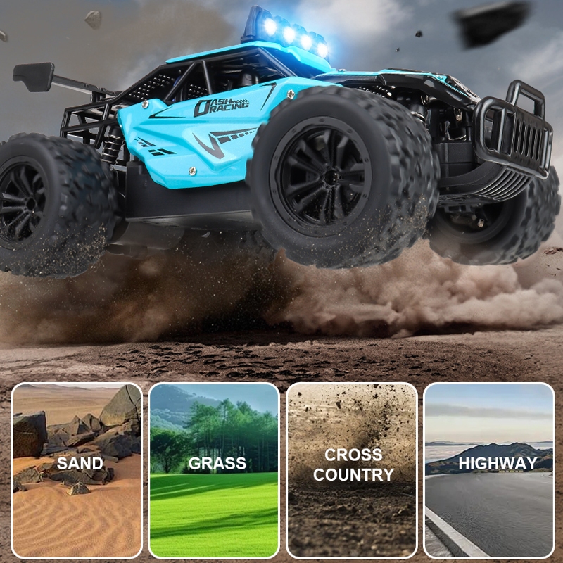 Mobil Remote Control Offroad Full Propo RC Mobil Ban Besar dengan Lampu LED Bahan Alloy Frekuensi