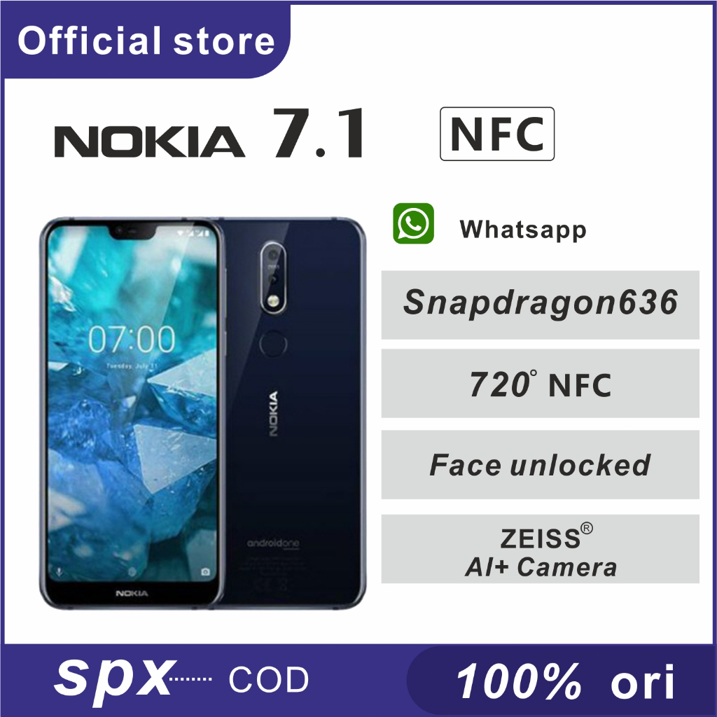 (cod)Nokia 7.1-NFC | 4GB+64GB |support all sim | garansi indodesia | Nokia android terbaru