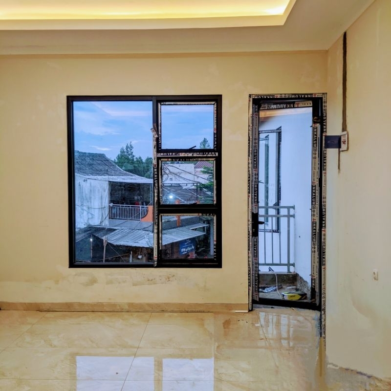 Kusen aluminium 3 inchi sarehsumeh glass untuk partisi pintu jendela