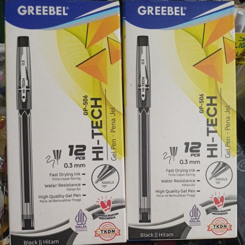

Greebel Hi-Tech Pen 0.3mm Tinta Gel Pen Hitam 12pcs