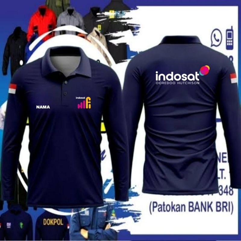 pul bordir Kaos Indosat baju Indosat seragam Indosat Pdh Indosat kaos kerja Indosat baju kerja Indos
