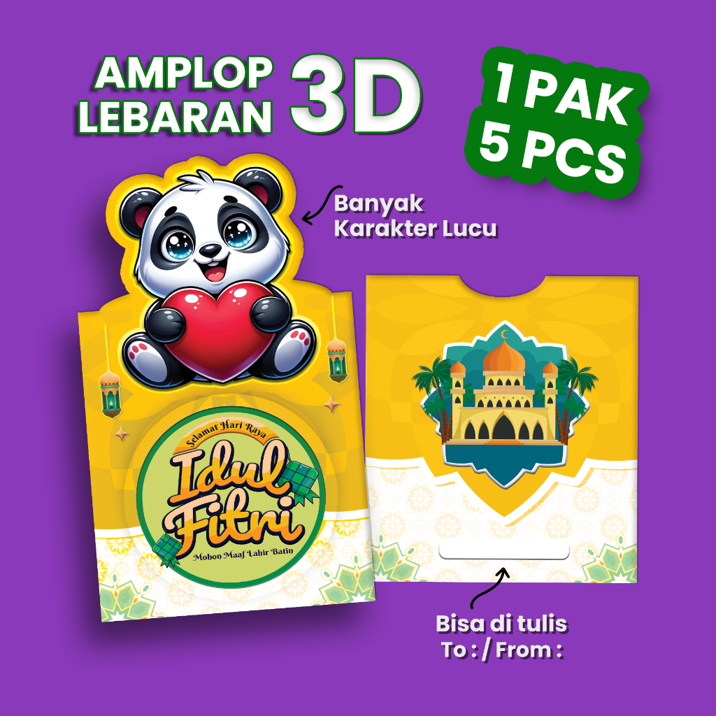 

Amplop 3D (ISI 5 PCS), Amplop Lebaran Viral Termurah, AMPLOP LEBARAN UNIK