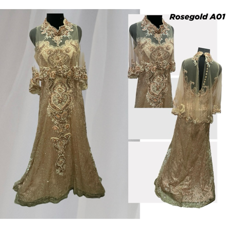 Gaun Pesta rosegold A01