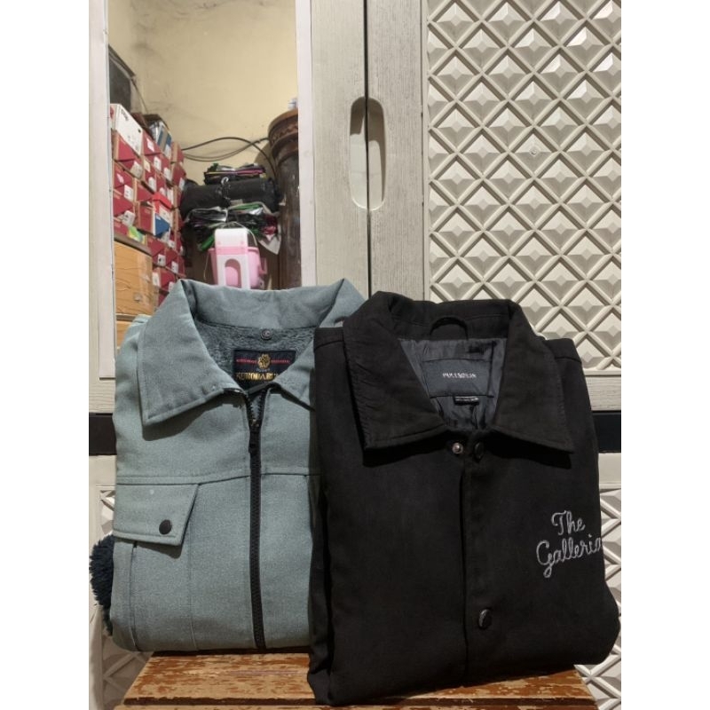 ORIGINAL OUTERWEAR SUEDE PULL & BEAR JACKET ZIPPER KURODARUMA SHERPA BLACK