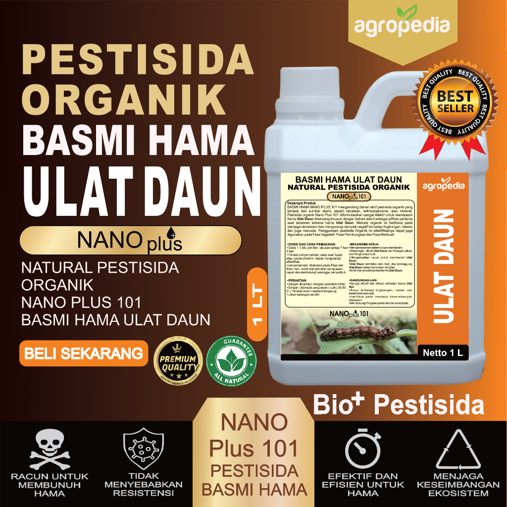 Pestisida Organik Cair / Pembasmi Hama Ulat Daun / Pestisida Nabati Semprot / Pestisida Organik / Ob