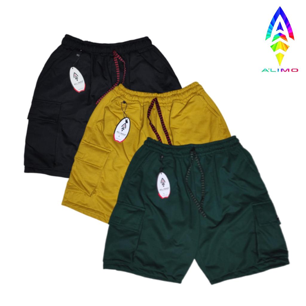 Celana Pendek Boardshort Cargo Pria Wanita  Katun Distro 3pcs 100k