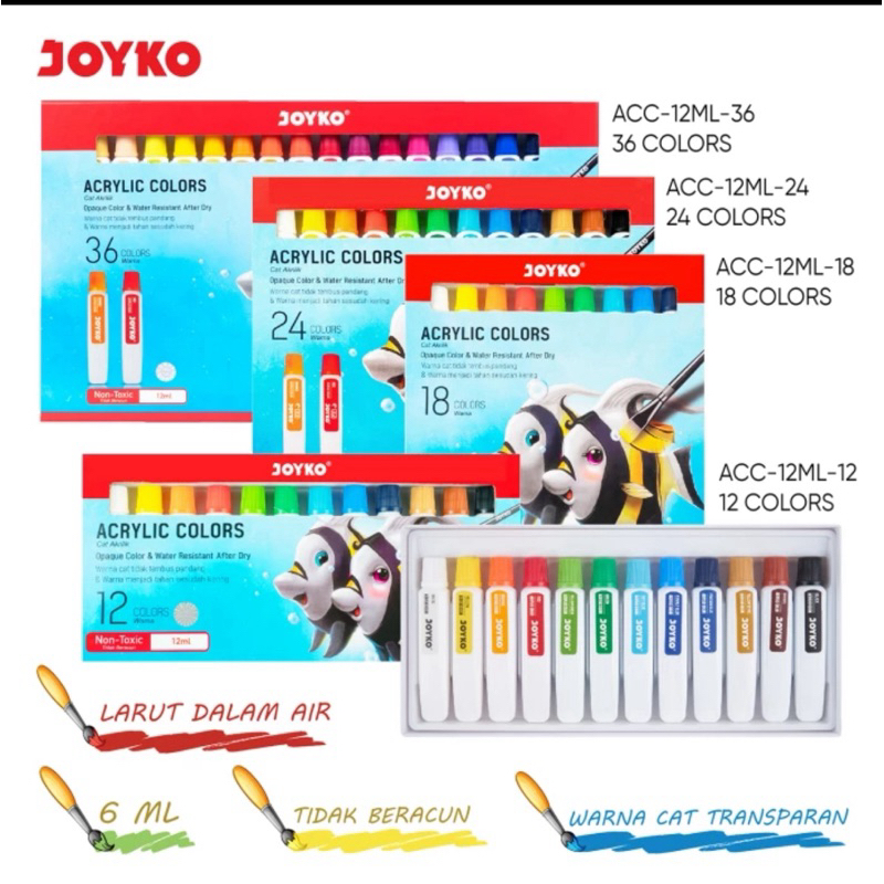

JOYKO WATERCOLOR / ACRYLIC COLOR - CAT AIR WAC-6ML / CAT AKRILIK ACC-12ML