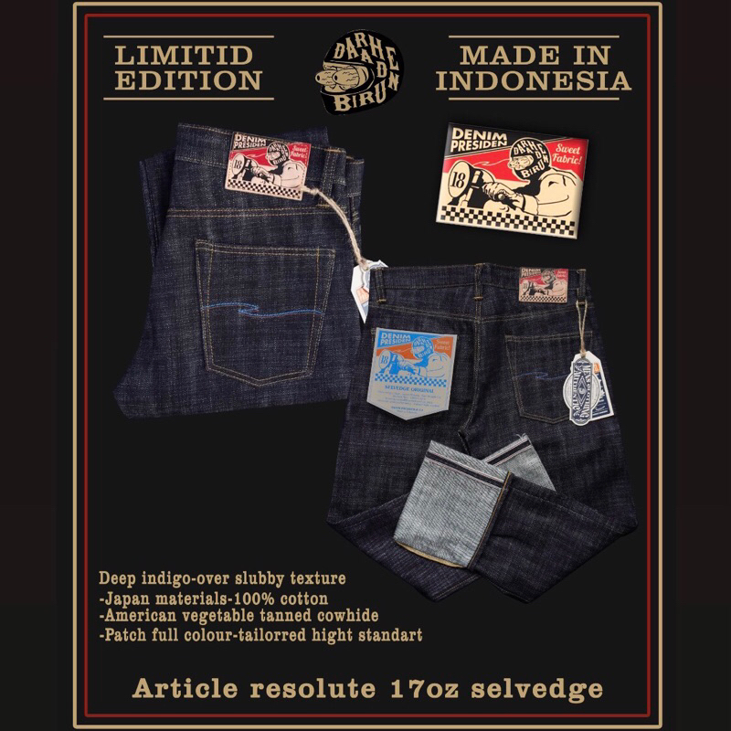 RESOLUTE 17 OZ SELVEDGE - HAMPERS LEBARAN