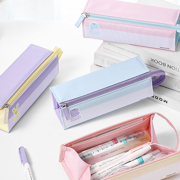 

Primary and Secondary School Students Pastel Planet Square Stationery Zipper Pencil Case
