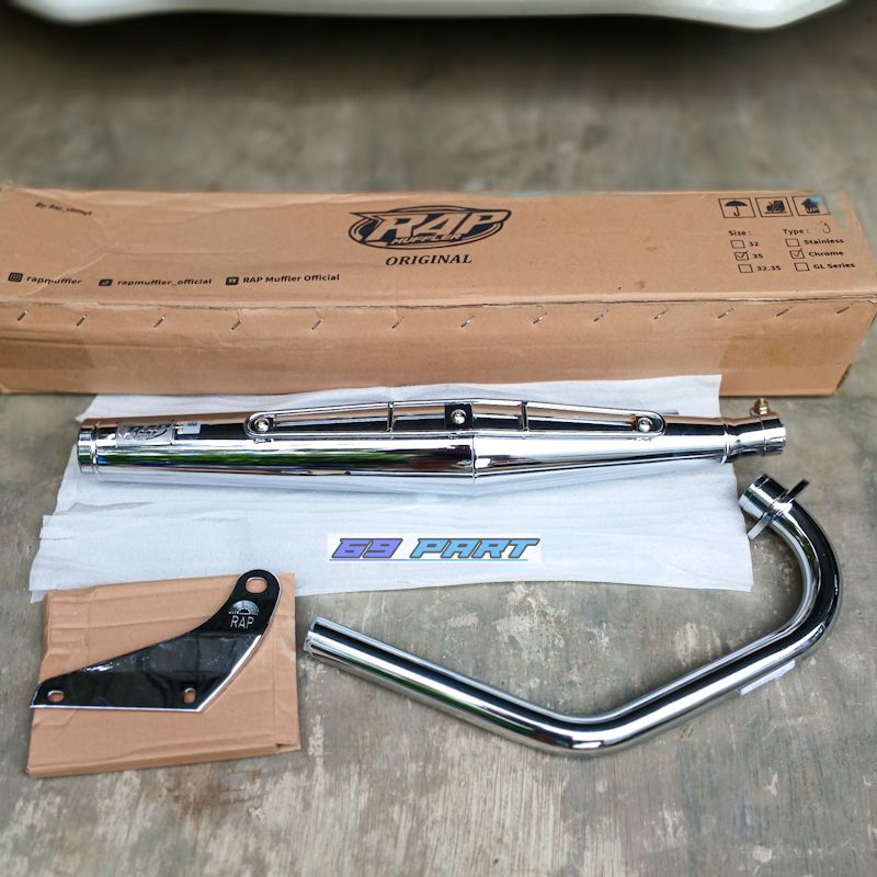 Knalpot kenalpot 125J RAP krom pnp CB dan GL100