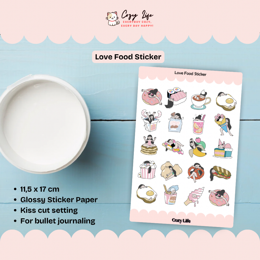 

Love Food Sticker Set - Cozy Life