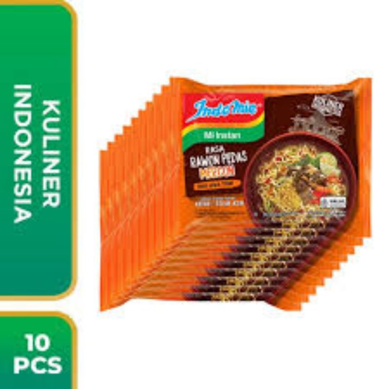 

INDOMIE RASA RAWON PEDAS MERCON ISI 10 PCS
